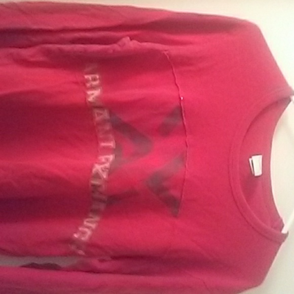Red Armani Exchange Logo LS - Picture 2 of 3